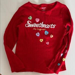 Sweetheart Clothing Red Long Sleeve Kids Tee size 7 years